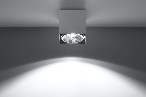 Spot blanc plafond L:12cm petit GU0 aluminium