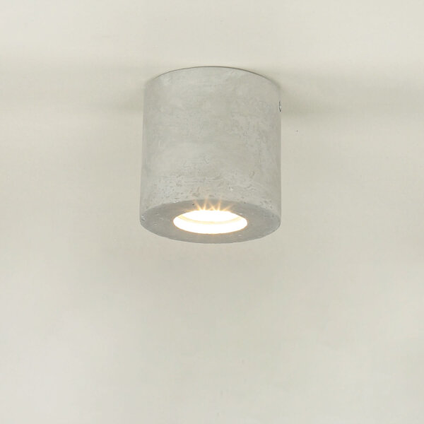 Spot de plafond polyvalent béton Ø10cm petit rond GU10