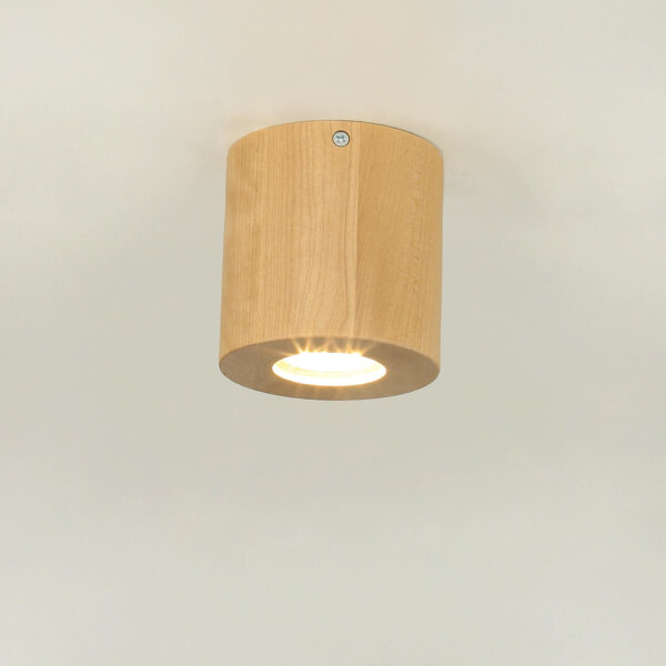 Deckenlampe Holz Ø10cm klein rund GU10 Modern