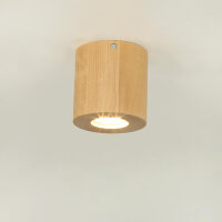 Lampe de plafond en bois Ø10cm petit rond GU10...