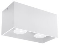 Plafonnier styl&eacute; BRUCCIA Blanc Aluminium carr&eacute;