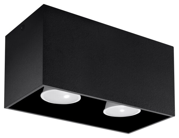 Schwarze Deckenleuchte GEO B:20cm Aluminium eckig