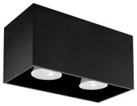 Schwarze Deckenleuchte GEO B:20cm Aluminium eckig