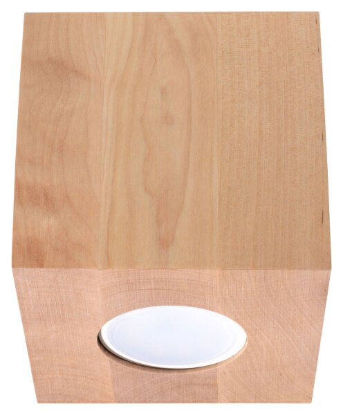 Quadratische Deckenleuchte Holz B:10cm klein GU10 Flur
