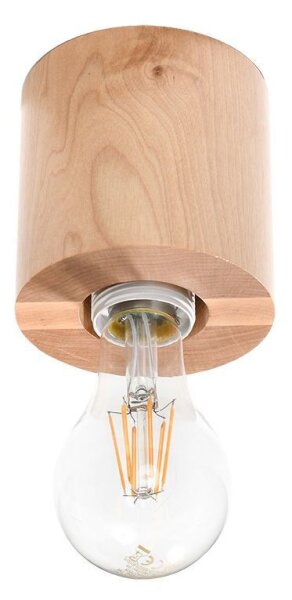 Wohnliche Deckenlampe Holz rund Ø10cm H:10cm für E27