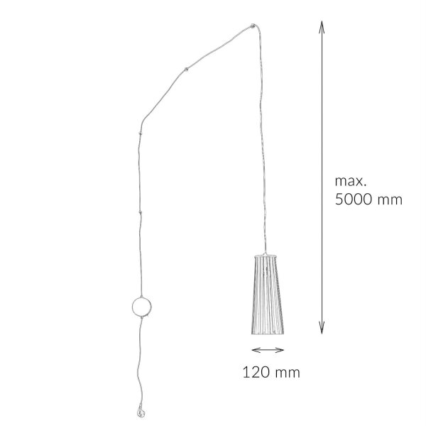 Flexible Wandlampe mit Stecker & Schalter Schwarz
