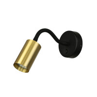 Applique murale avec interrupteur col de cygne GU10 noir...