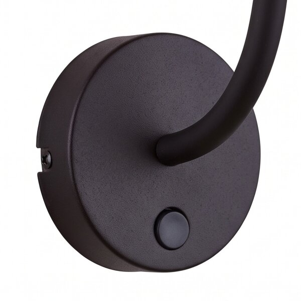 Schwarze Wandlampe mit Schalter G9 Echt-Messing