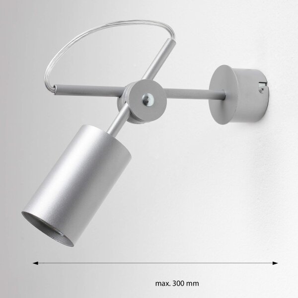 Spot mural orientable en argent