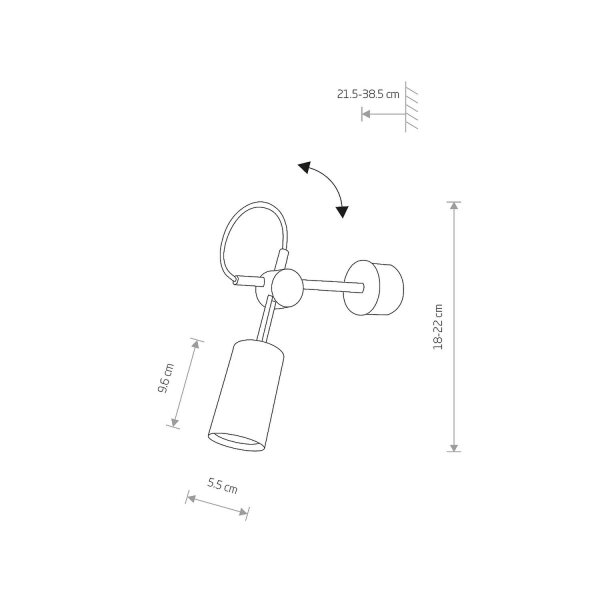 Spot mural orientable blanc