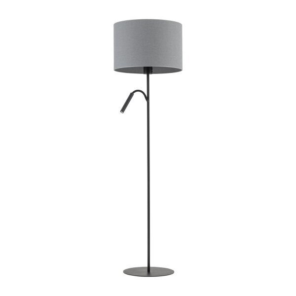 Lampadaire avec bras de lecture 168 cm E27 + G9 Tissu Métal