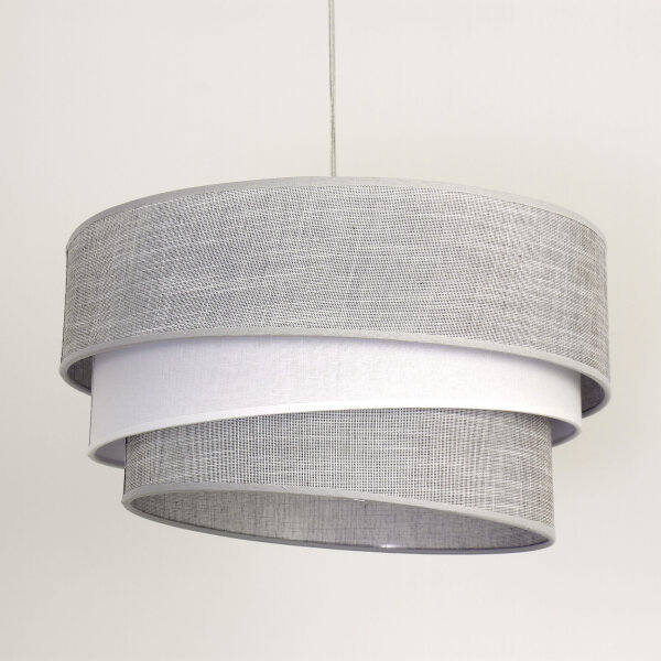 Lampe à suspendre Salon Gris Abat-jour tissu Ø45cm