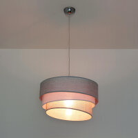 Lampe à suspendre Salon Gris Abat-jour tissu...