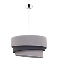 Lampe à suspendre grise en tissu rond Ø45cm...