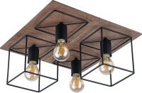 Plafonnier Marron 4-flmg Salon Lampe COBA