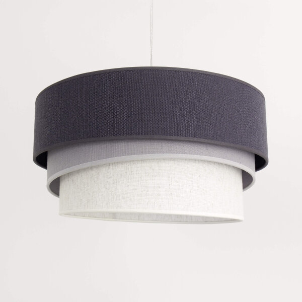 Suspension grise tissu Ø45cm design moderne