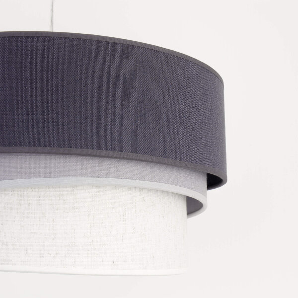 Suspension grise tissu Ø45cm design moderne