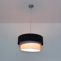 Suspension grise tissu Ø45cm design moderne