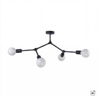 Plafonnier noir 4xE27 Salon Lampe AARON