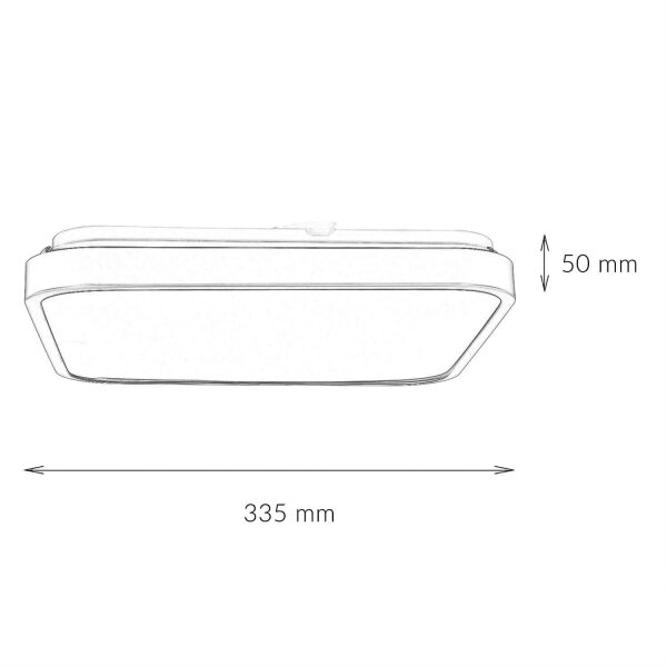 LED Deckenlampe Schwarz Modern IP44 3000K blendarm
