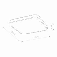 Plafonnier LED blanc IP44 32W carré LUKE