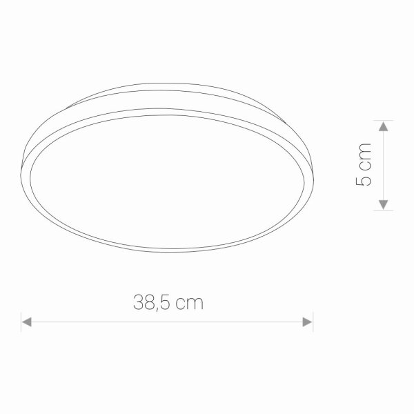 Plafonnier rond à LED noir Ø38,5cm IP44 22W