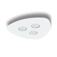 Plafonnier blanc en m&eacute;tal &agrave; faible...