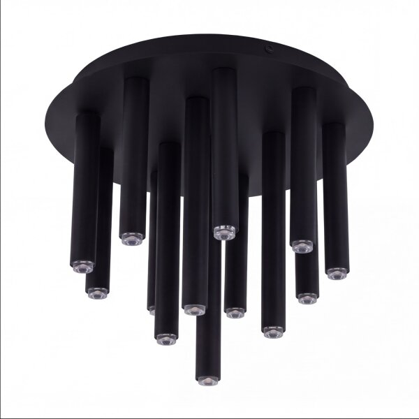 Plafonnier rond noir Loft Cylindre Ø34cm