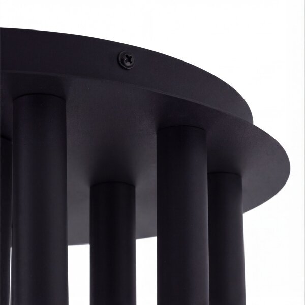 Plafonnier rond noir Loft Cylindre Ø34cm