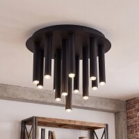 Runde Deckenleuchte Schwarz Loft Zylinder &Oslash;34cm