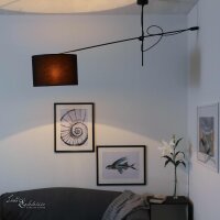 Gro&szlig;e Deckenlampe Schwarz Gold VIPER flexibel 170cm