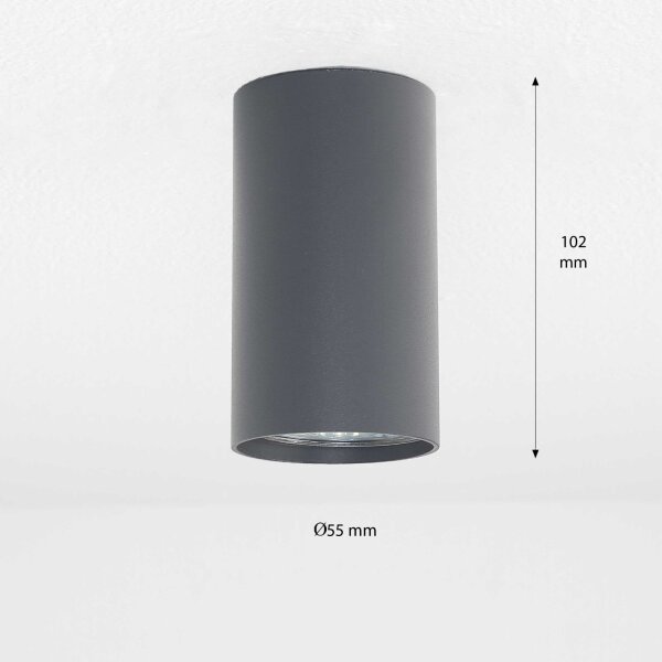 Spot de plafond en anthracite GU10 Ø55cm couloir salon