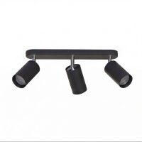 Spot de plafond en noir 3-flmg