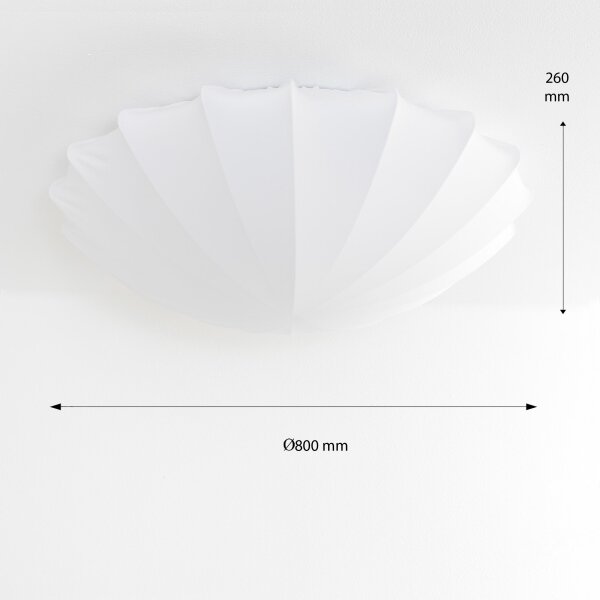 Plis Plafonnier FORM en blanc Ø80cm 4-flmg