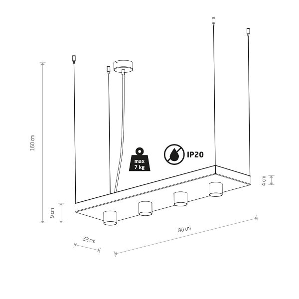 Hängelampe Schwarz Metall Plant