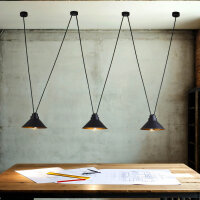 Lampe à suspendre noire 3-flmg Lampe de table...