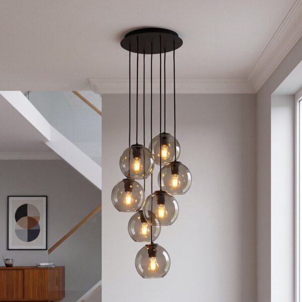 Pendelleuchte Schwarz 7-flmg VINCENTE Lampe