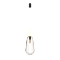 Suspension noir m&eacute;tal verre E27 &eacute;l&eacute;gant