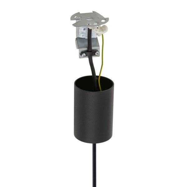 Suspension noire métal verre E27 Moderne
