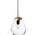 Suspension noire métal verre E27 Moderne