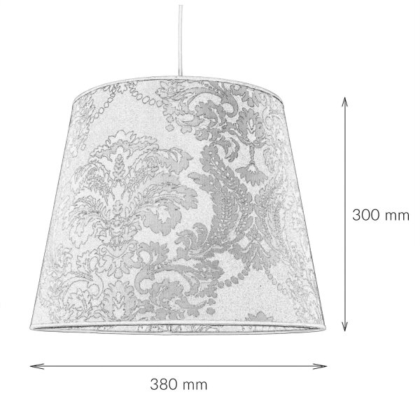 Abat-jour tissu or motif E27 Lampe à suspendre