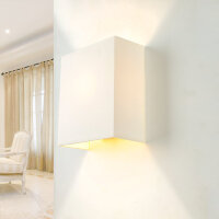 Moderne Wandlampe Stoff Schirm Creme E27 eckig Loft ALICE