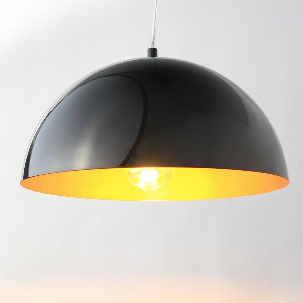 Moderne Pendelleuchte in schwarz-gold