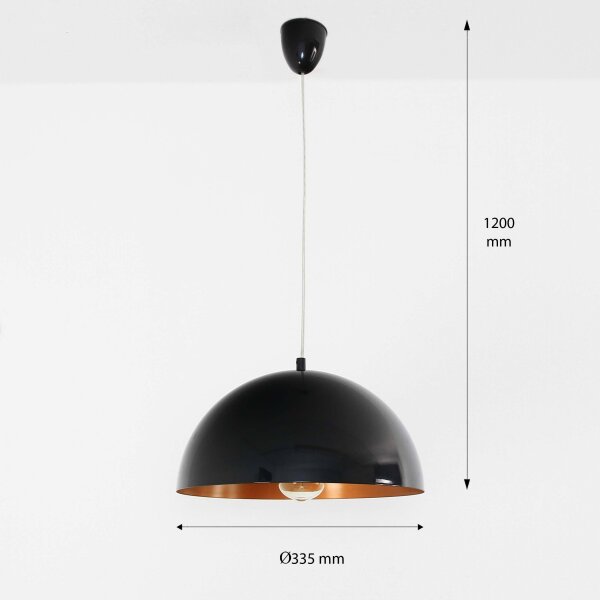 Moderne Pendelleuchte in schwarz-gold