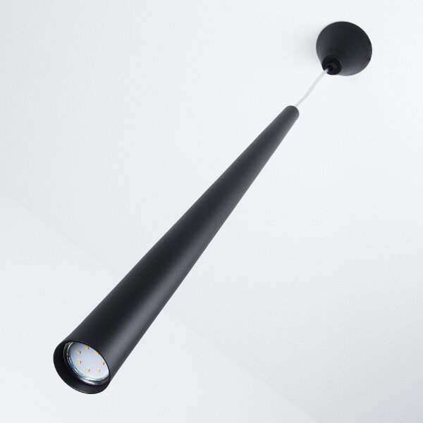 Suspension noir métal étroit GU10