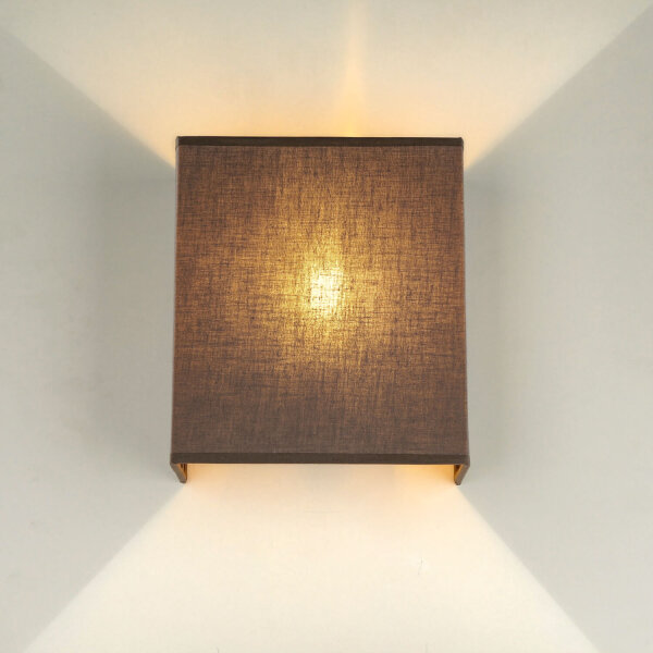 Loft Wandleuchte Stoff Schirm Taupe Loft Design E27