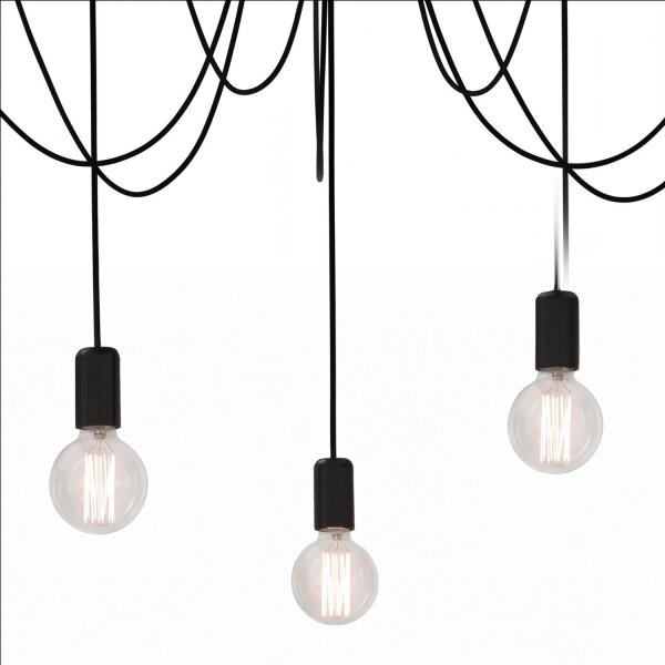 Lampe à suspendre SPIDER en noir 7-flmg