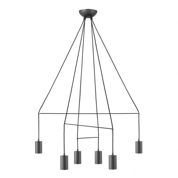 Lampe à suspendre entretoisée IMBRIA en noir 6-flmg