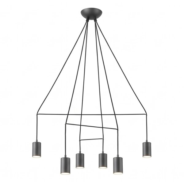 Lampe à suspendre entretoisée IMBRIA en noir 6-flmg