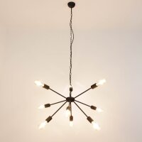 H&auml;ngeleuchte in Schwarz &Oslash;77cm 9-flmg